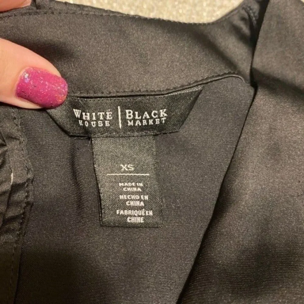 White House Black Market Drape Front Blouse XS - Picture 6 of 8